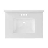 Craft + Main QZ31224SWR Vanity Top, 22 in OAL, 31 in OAW, Ceramic/Quartz, Snow White, Undermount Sink, 1-Bowl
